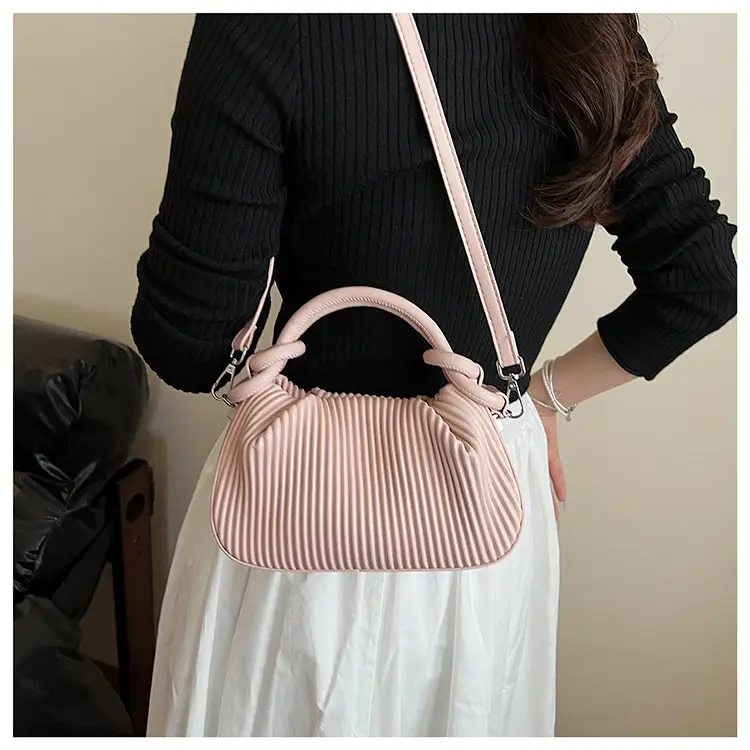 Women's Pleated Tan Shoulder Crossbody Bag 2026 — feature 23