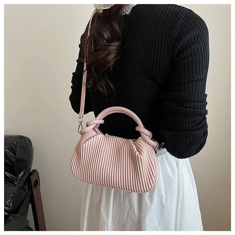 Women's Pleated Tan Shoulder Crossbody Bag 2026 — feature 24