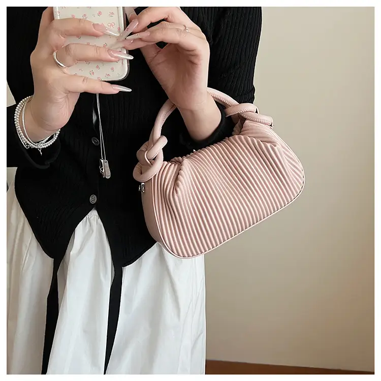 Women's Pleated Tan Shoulder Crossbody Bag 2026 — feature 25