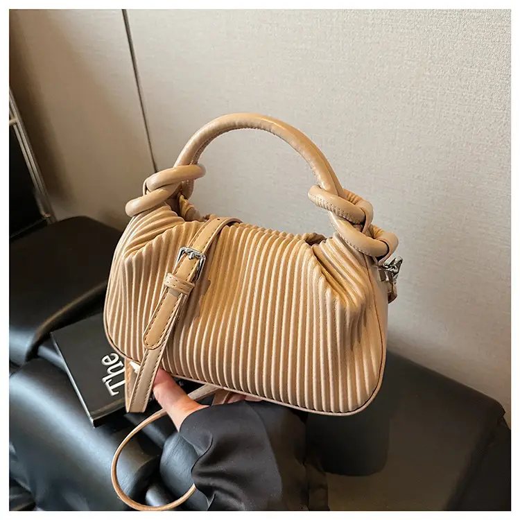 Women's Pleated Tan Shoulder Crossbody Bag 2026 — feature 27