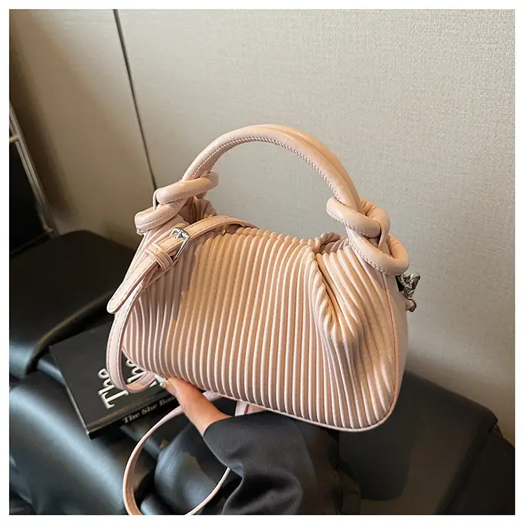 Women's Pleated Tan Shoulder Crossbody Bag 2026 — feature 35