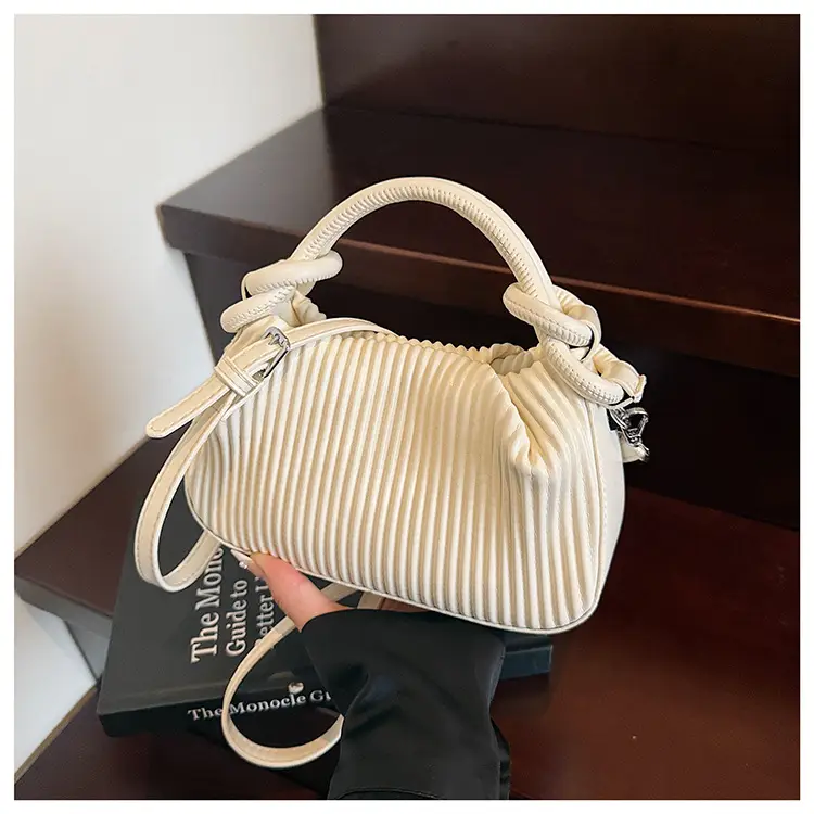 Women's Pleated Tan Shoulder Crossbody Bag 2026 — feature 37