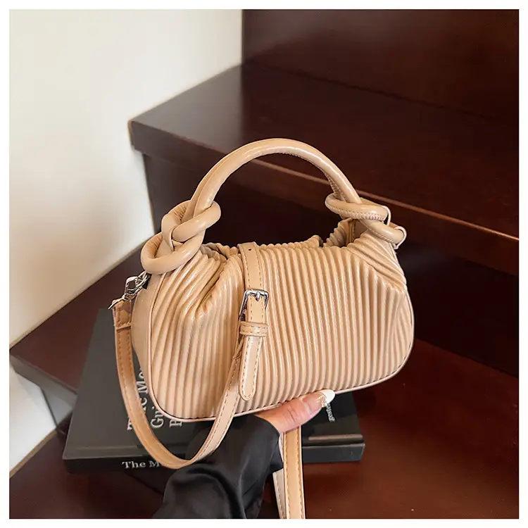 Women's Pleated Tan Shoulder Crossbody Bag 2026 — feature 40