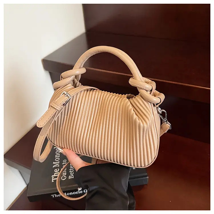 Women's Pleated Tan Shoulder Crossbody Bag 2026 — feature 41