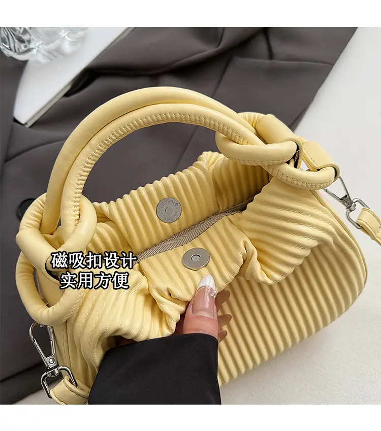 Women's Pleated Tan Shoulder Crossbody Bag 2026 — feature 5