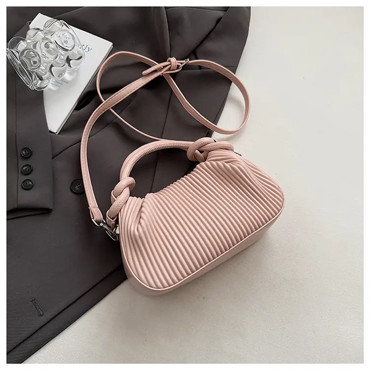 Women's Pleated Tan Shoulder Crossbody Bag 2026 — feature 50