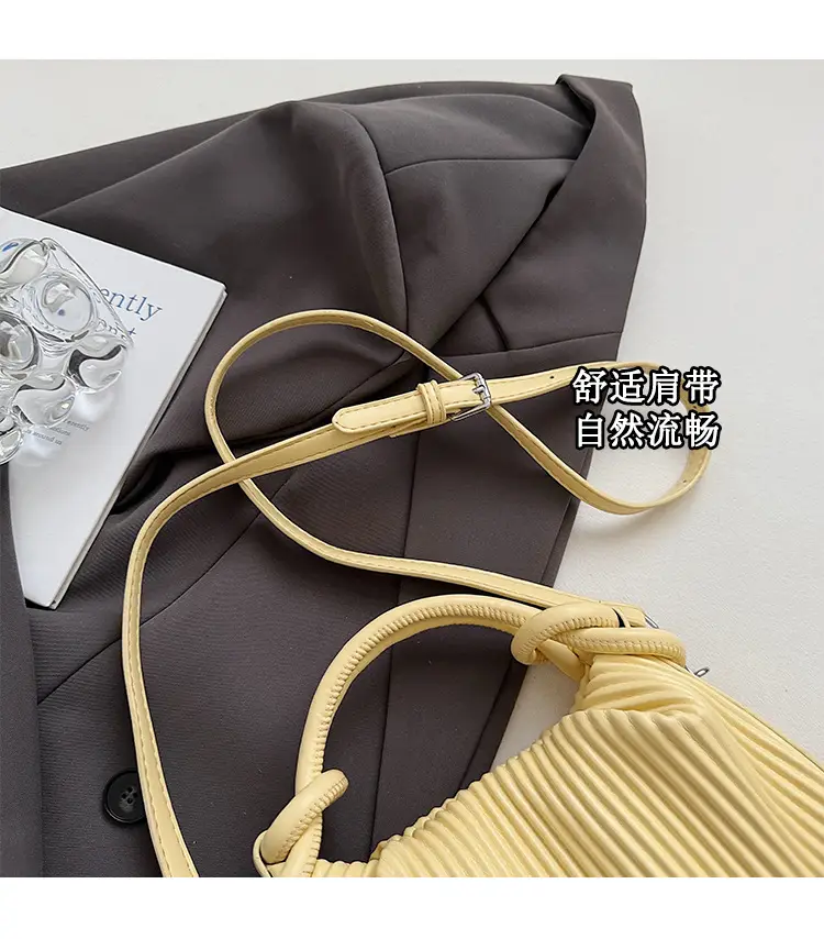 Women's Pleated Tan Shoulder Crossbody Bag 2026 — feature 6