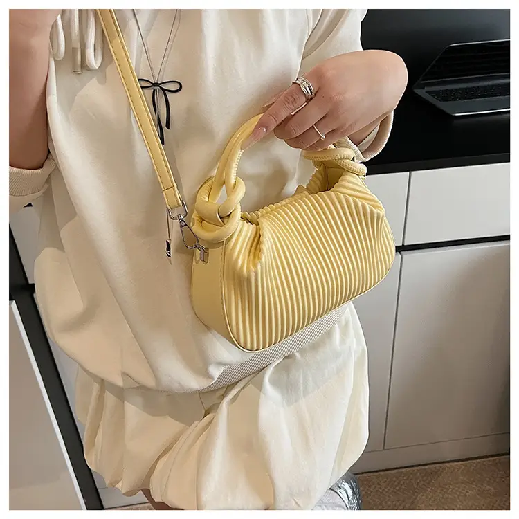 Women's Pleated Tan Shoulder Crossbody Bag 2026 — feature 9