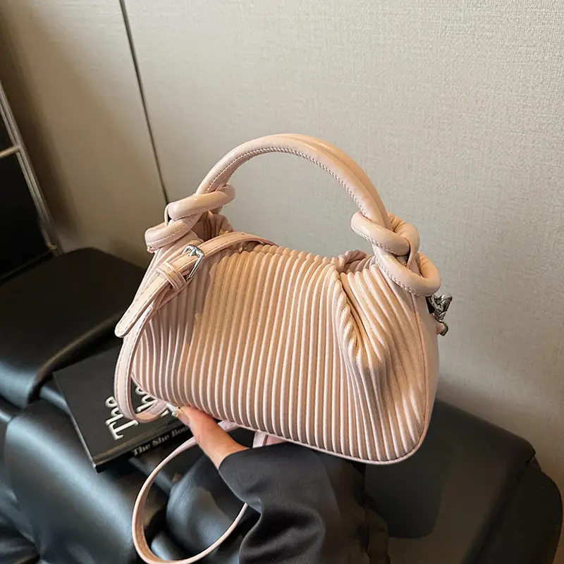 Women's Pleated Tan Shoulder Crossbody Bag 2026 - Image 3