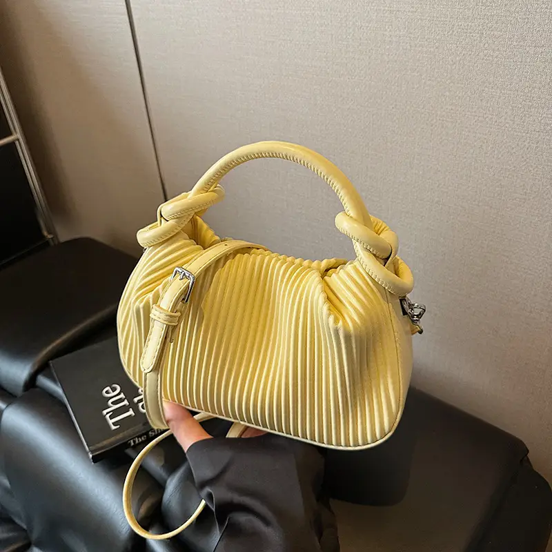 Women's Pleated Tan Shoulder Crossbody Bag 2026 - Image 4