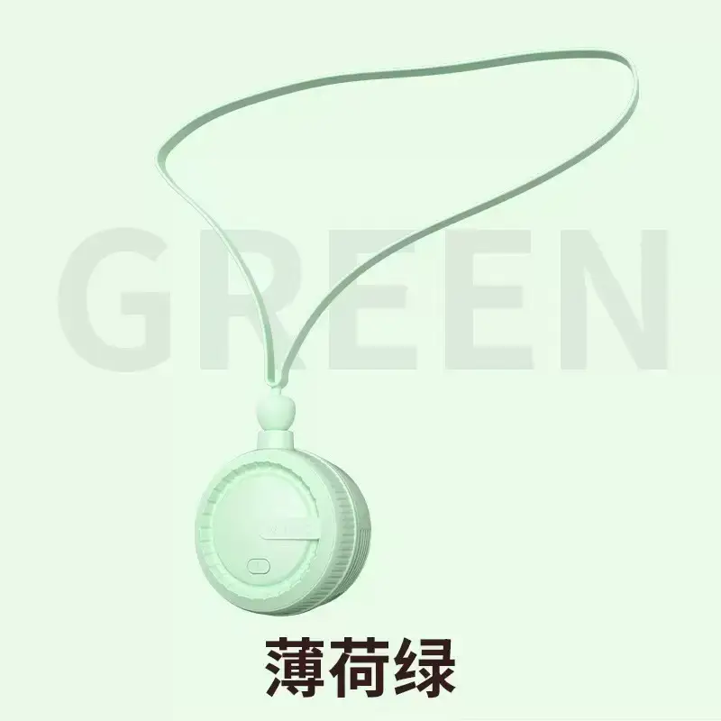 mini neck fan usb charging portable bladeless small fan portable storage folding neck hanging neck fan