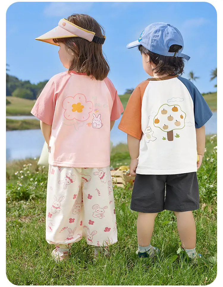 Kaka Panda Kids T-Shirt Yellow Rainbow Snail Short Sleeve — feature 12