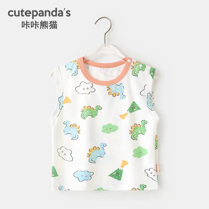 Kaka Panda Kids T-Shirt Yellow Rainbow Snail Short Sleeve - Image 2