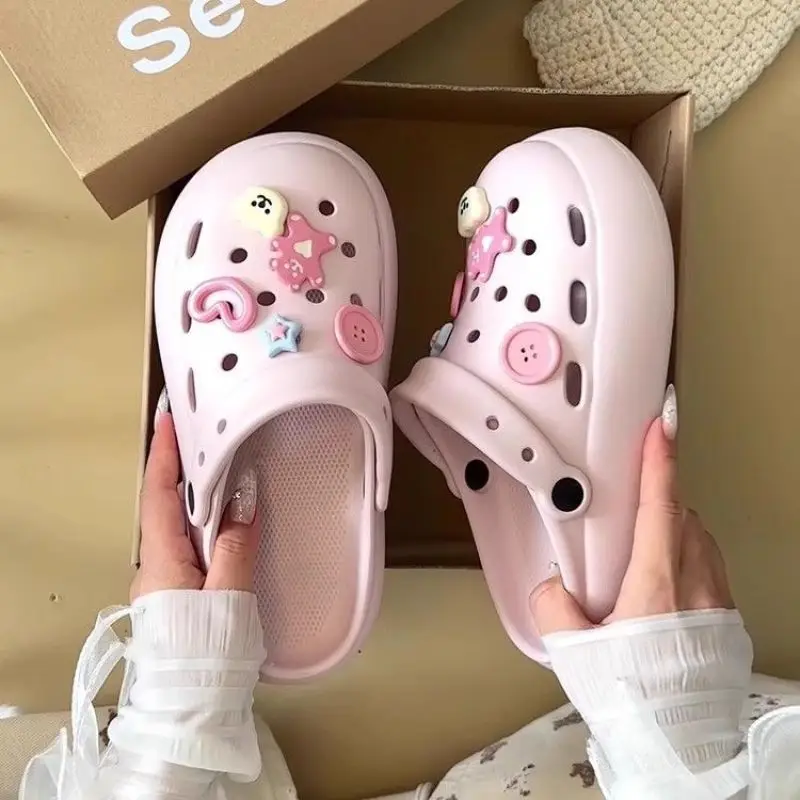 Summer Cute Beach Indoor Clogs for Women, Eva Couple Thick-Soled Anti-Odor Anti-Slip High-End Closed-Toe Sandals - Image 43
