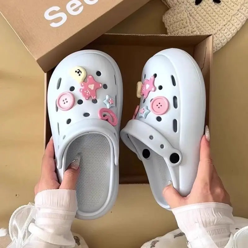Summer Cute Beach Indoor Clogs for Women, Eva Couple Thick-Soled Anti-Odor Anti-Slip High-End Closed-Toe Sandals - Image 44