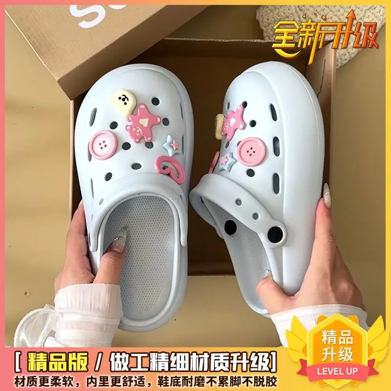 Summer Cute Beach Indoor Clogs for Women, Eva Couple Thick-Soled Anti-Odor Anti-Slip High-End Closed-Toe Sandals — feature 11