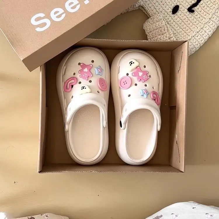 Summer Cute Beach Indoor Clogs for Women, Eva Couple Thick-Soled Anti-Odor Anti-Slip High-End Closed-Toe Sandals — feature 12
