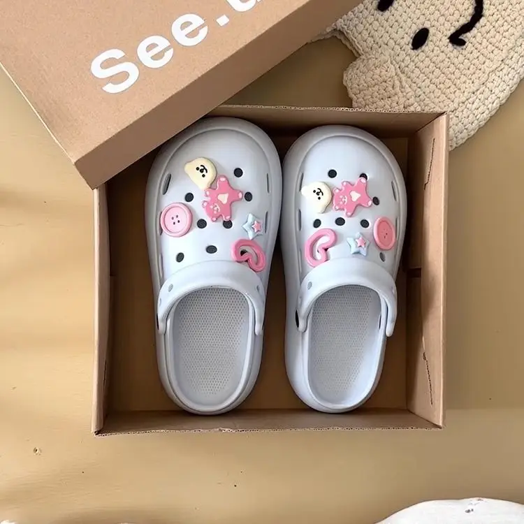 Summer Cute Beach Indoor Clogs for Women, Eva Couple Thick-Soled Anti-Odor Anti-Slip High-End Closed-Toe Sandals — feature 14