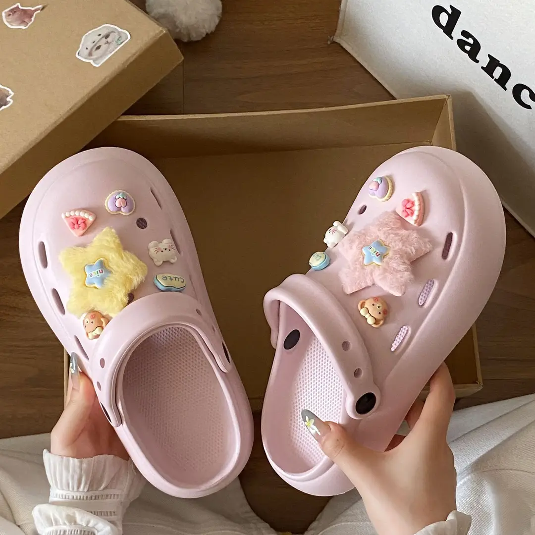 Summer Cute Beach Indoor Clogs for Women, Eva Couple Thick-Soled Anti-Odor Anti-Slip High-End Closed-Toe Sandals - Image 33