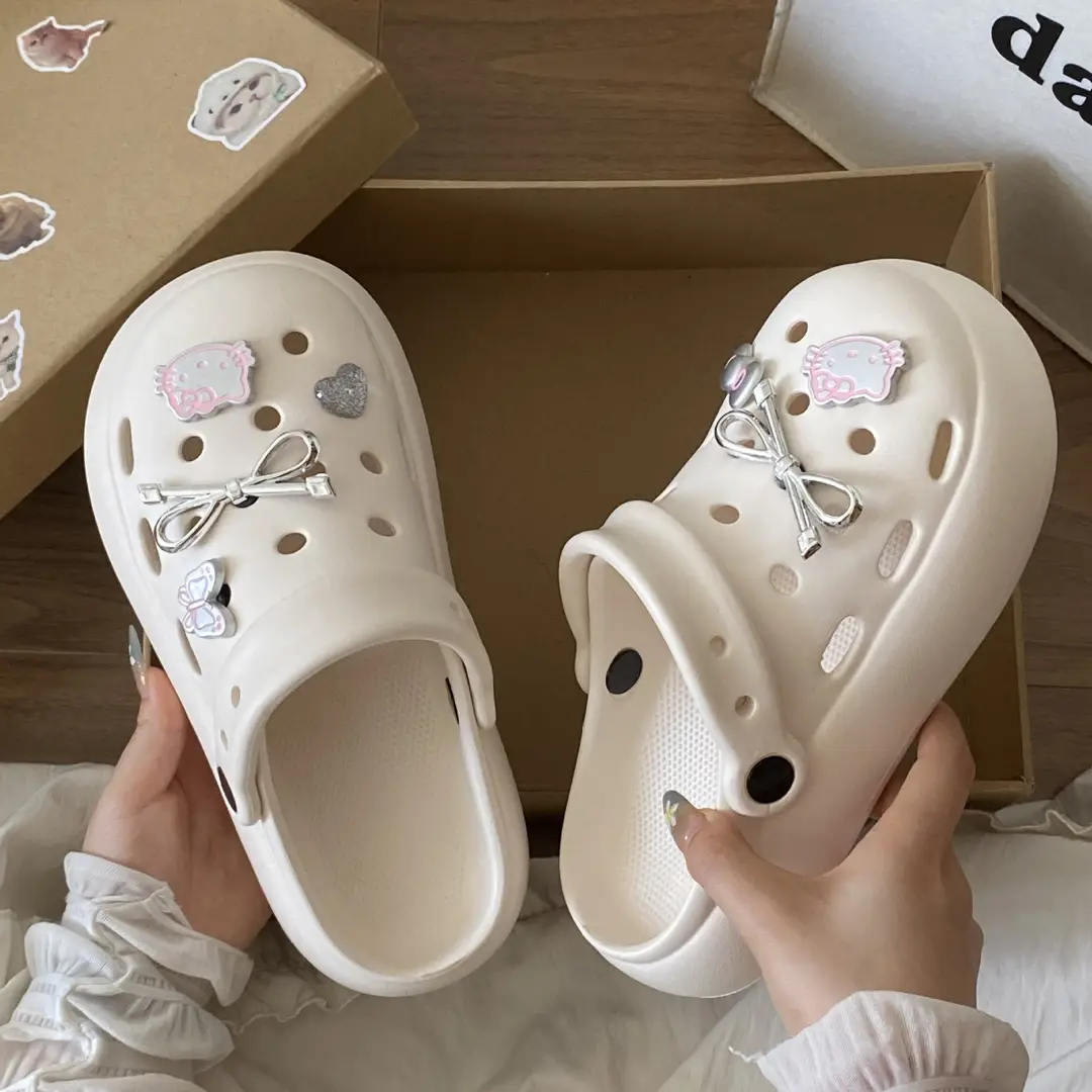 Summer Cute Beach Indoor Clogs for Women, Eva Couple Thick-Soled Anti-Odor Anti-Slip High-End Closed-Toe Sandals - Image 37