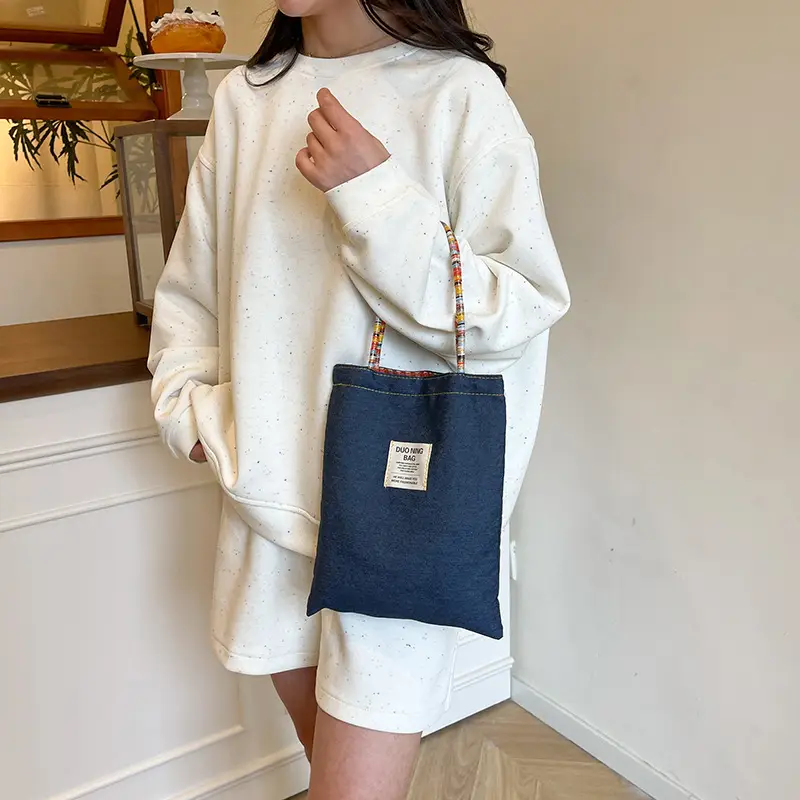 Women Plaid Handheld Tote Bag 2025 Red Blue - Image 8