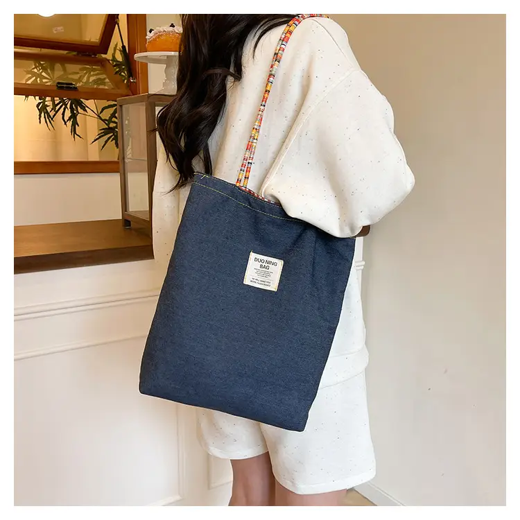 Women Plaid Handheld Tote Bag 2025 Red Blue — feature 24