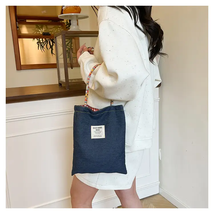 Women Plaid Handheld Tote Bag 2025 Red Blue — feature 28