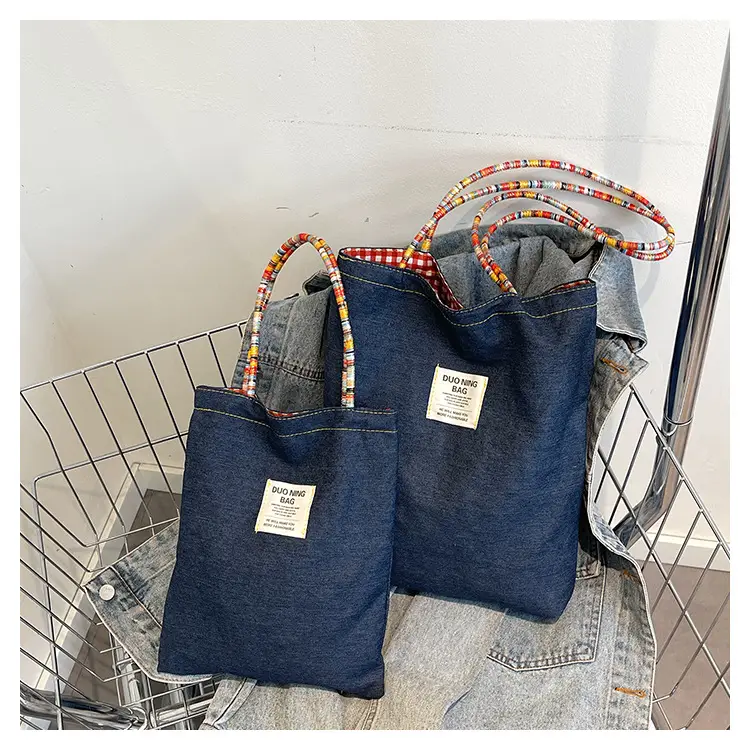 Women Plaid Handheld Tote Bag 2025 Red Blue — feature 31