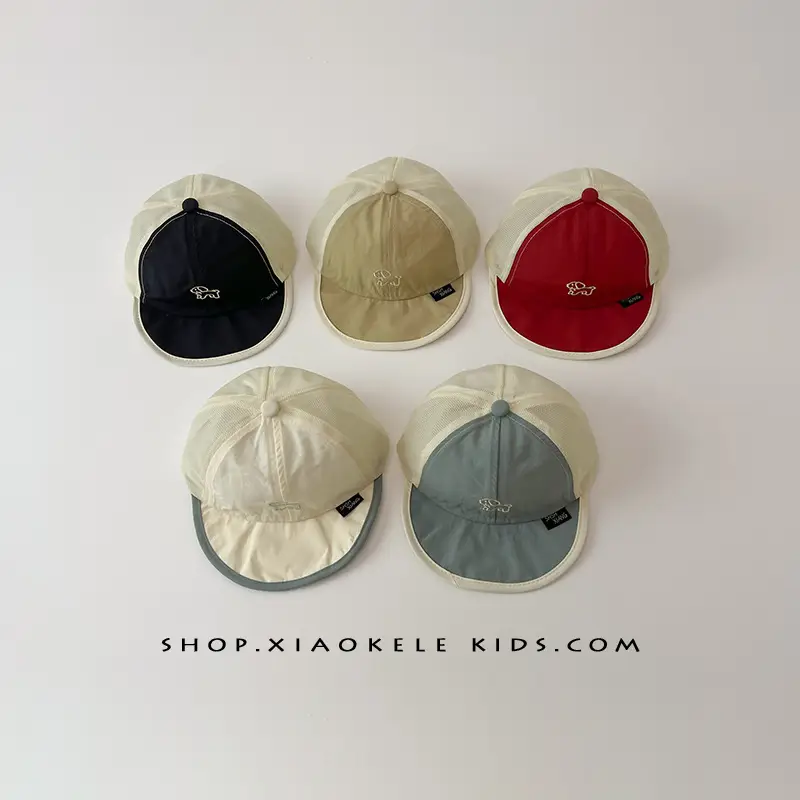 Baby Cap with Embroidered Puppy Design, Soft Bristle, Sun Protective, Quick-Drying Mesh, Baseball Cap - Image 7