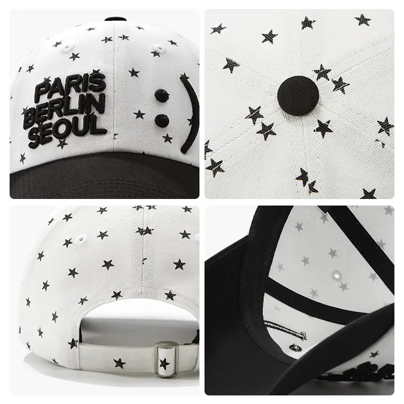 Korean Style Star Polka Dot Baseball Cap for Women