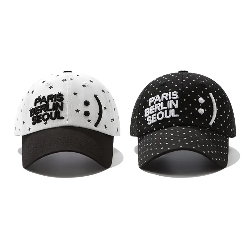 Korean Style Star Polka Dot Baseball Cap for Women