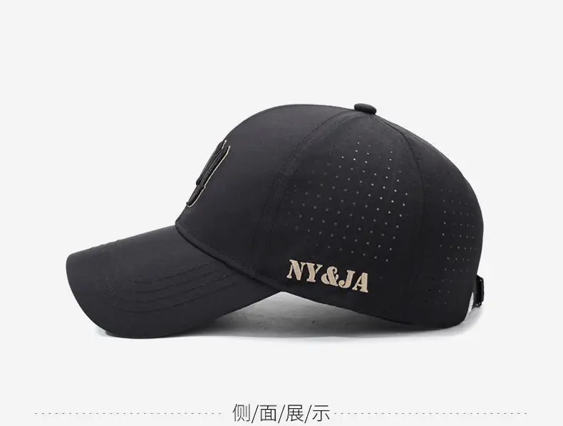 Men's Black NY&IA Embroidered Cap — feature 10