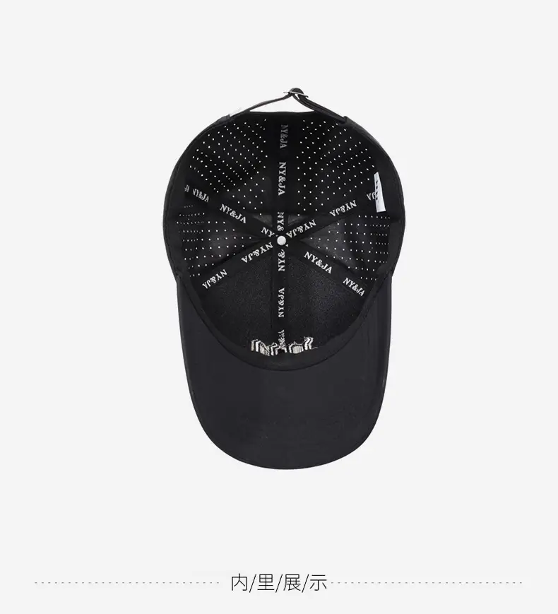 Men's Black NY&IA Embroidered Cap — feature 13