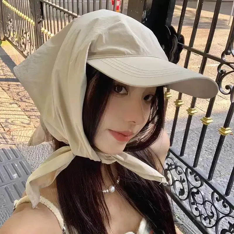 Women's Sun Cap with Lace-Up Band & Shade - Image 6