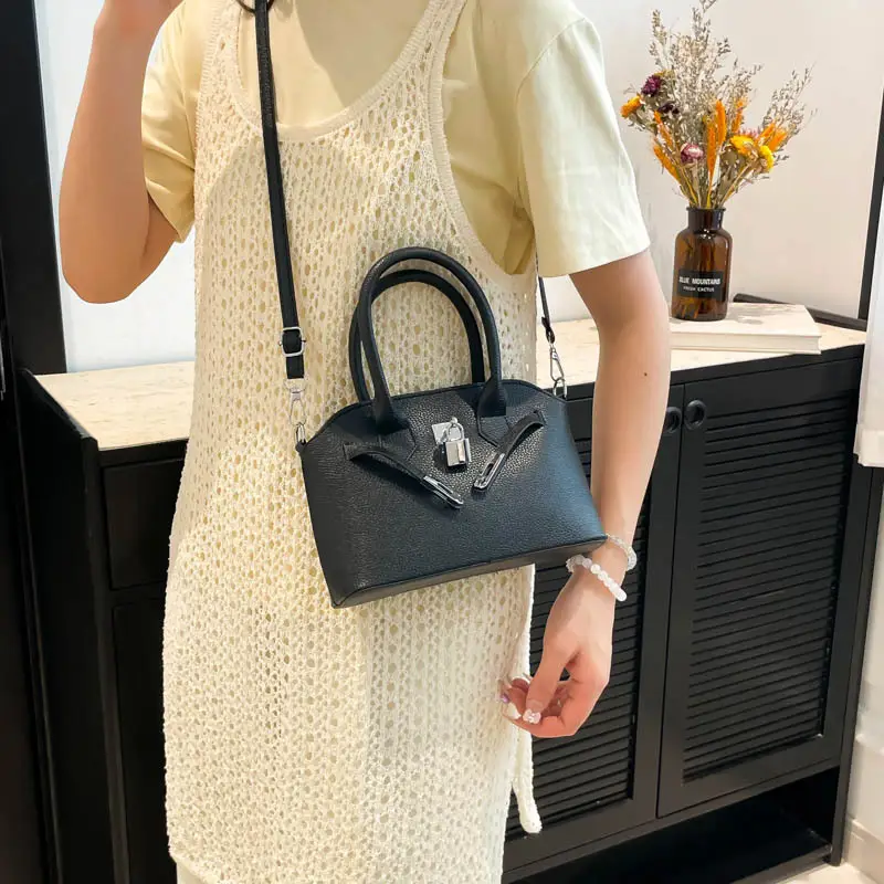 Pink Leather Shoulder Bag Women 2025 New Spring Summer - Image 9