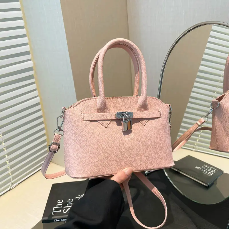 Pink Leather Shoulder Bag Women 2025 New Spring Summer - Image 3
