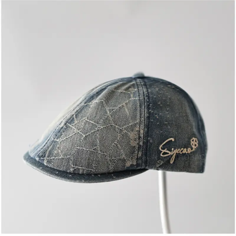 Women Denim Hexagonal Forward Cap Spring Summer - Image 3