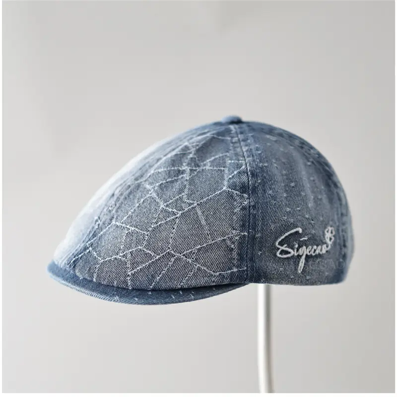 Women Denim Hexagonal Forward Cap Spring Summer - Image 4