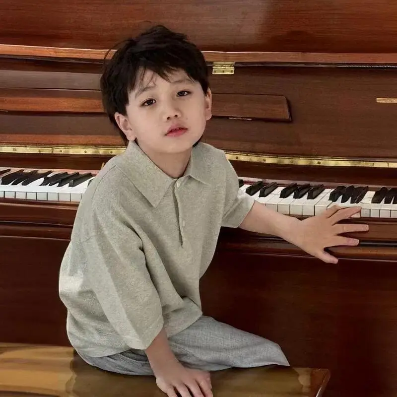 Korean Boys Polo Shirt 2026 Summer Short Sleeve — feature 1