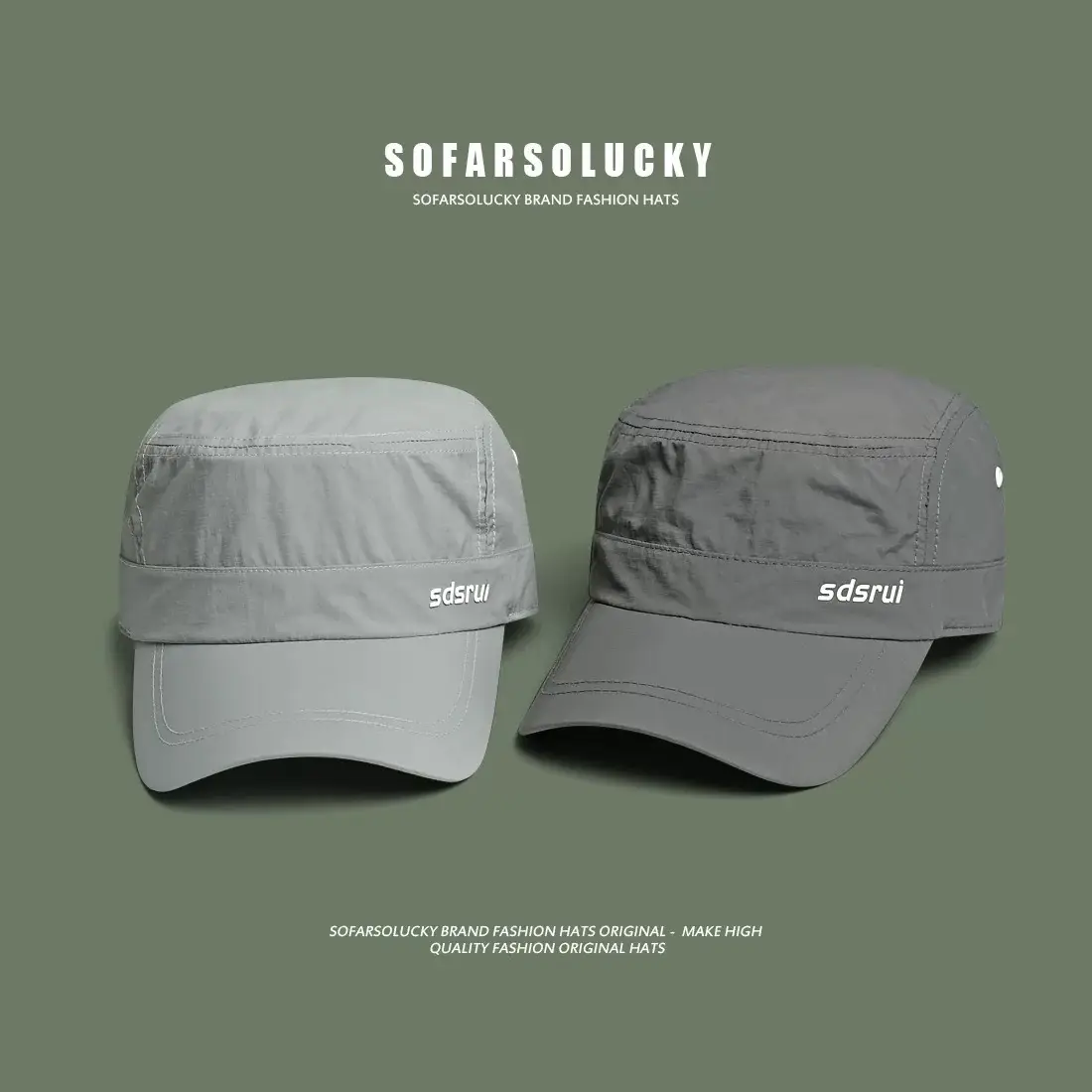Men's Thin Waterproof Sunshade Cap Grey Blue Gray - Image 6