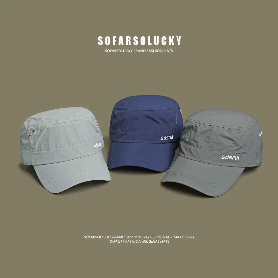 Men's Thin Waterproof Sunshade Cap Grey Blue Gray - Image 7