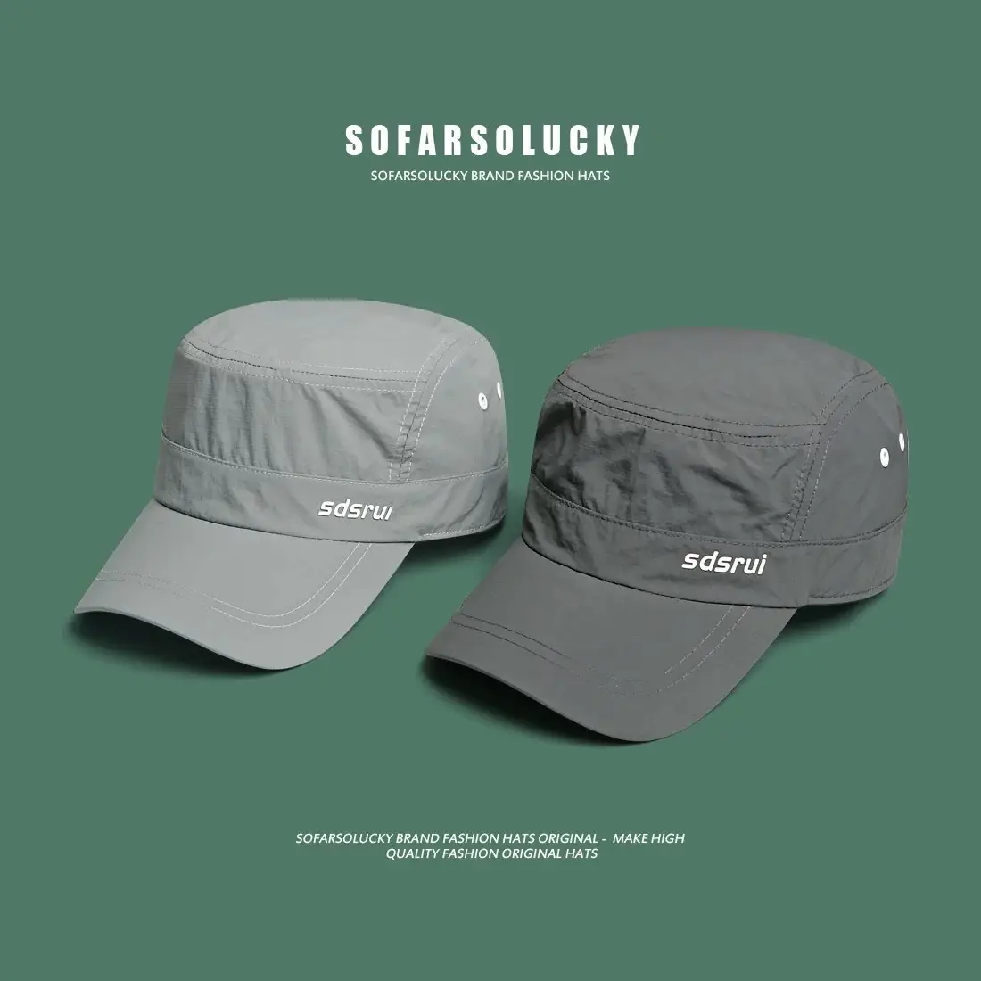 Men's Thin Waterproof Sunshade Cap Grey Blue Gray - Image 8
