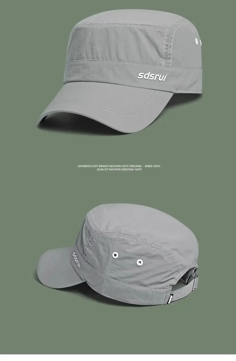 Men's Thin Waterproof Sunshade Cap Grey Blue Gray — feature 10