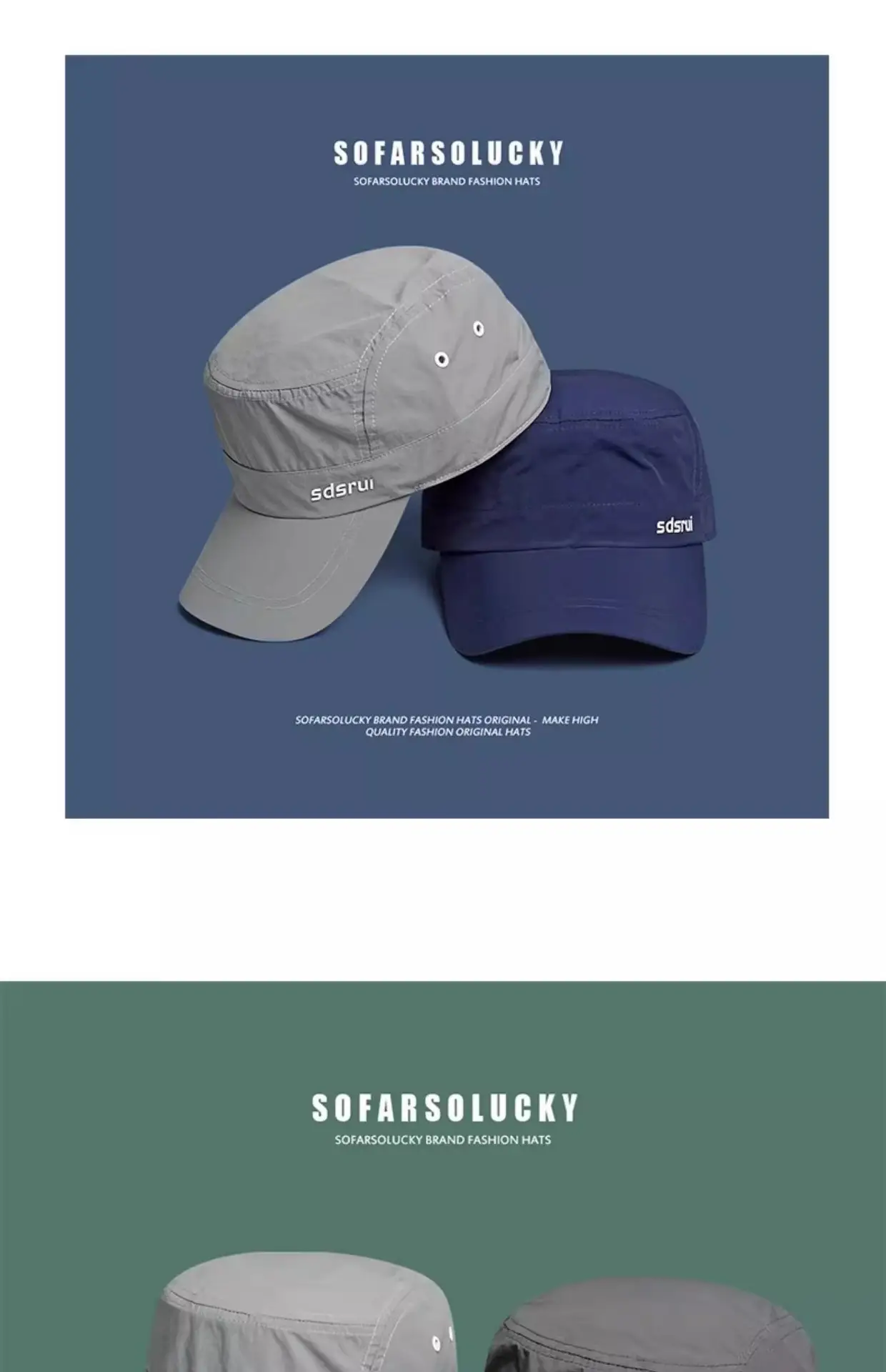 Men's Thin Waterproof Sunshade Cap Grey Blue Gray — feature 6
