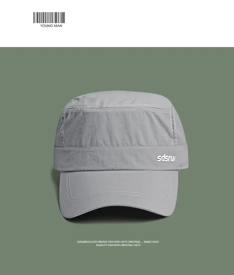 Men's Thin Waterproof Sunshade Cap Grey Blue Gray — feature 9