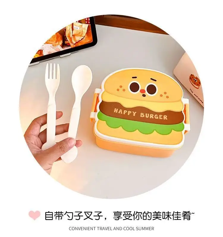 Cute Lunch Box Fruit Salad Sandwich Preservation Box High Color Value Women's Small Lunch Box Lightweight for Students and Children — feature 8