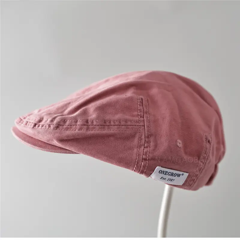 Pink Cotton Forward Cap for Men Women Casual Sunshade Baseball Cap - Image 6