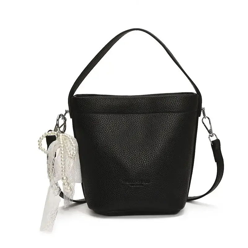 Light Blue Nylon Bucket Bag for Women 2025 Summer - Image 4