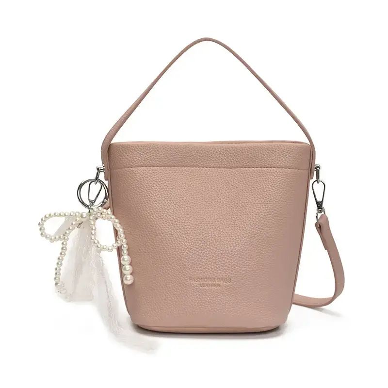 Light Blue Nylon Bucket Bag for Women 2025 Summer - Image 5