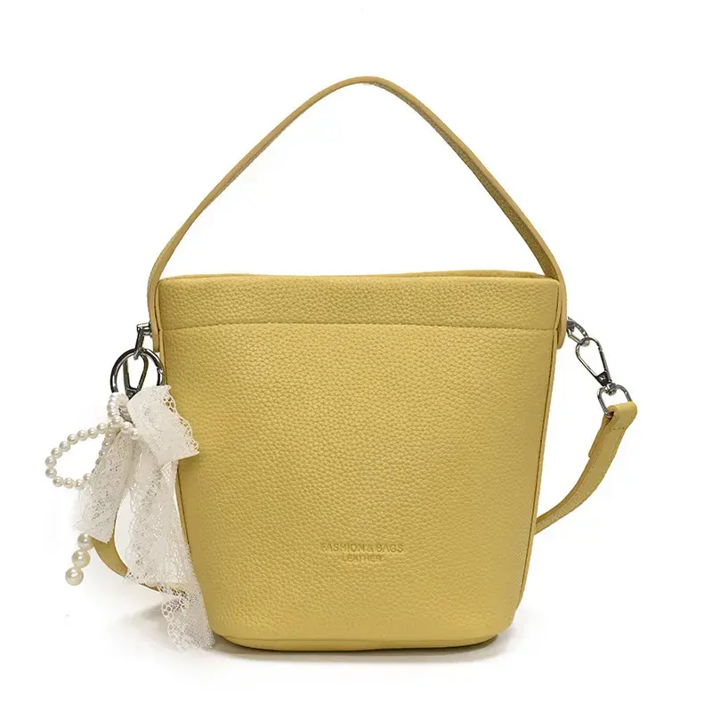 Light Blue Nylon Bucket Bag for Women 2025 Summer - Image 6